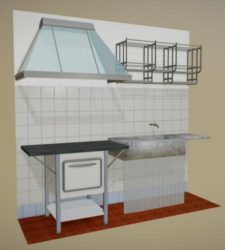 Stove, Sink, Dish drainer, Kitchen hood preview image